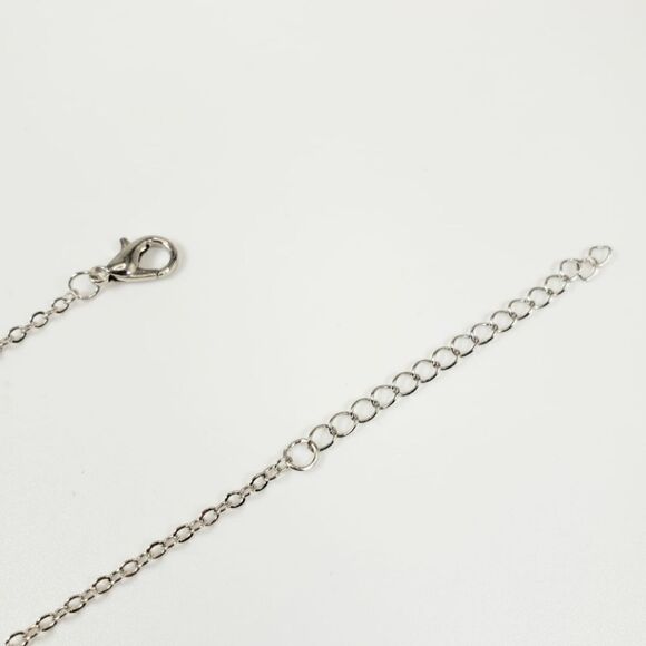 Brand New Double Hello Kitty Silver Rhinestone Necklace With Pink Ribbon - Picture 6 of 7